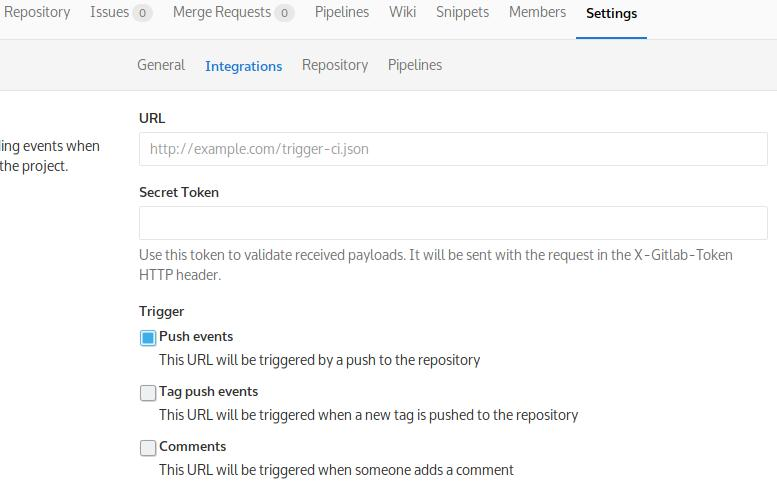 Gitlab Webhook Configuration